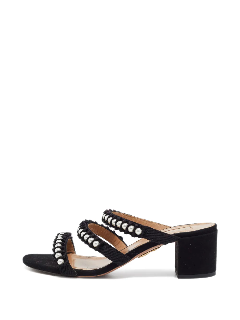 Aquazzura Love Story pearl-embellished sandals - Schwarz
