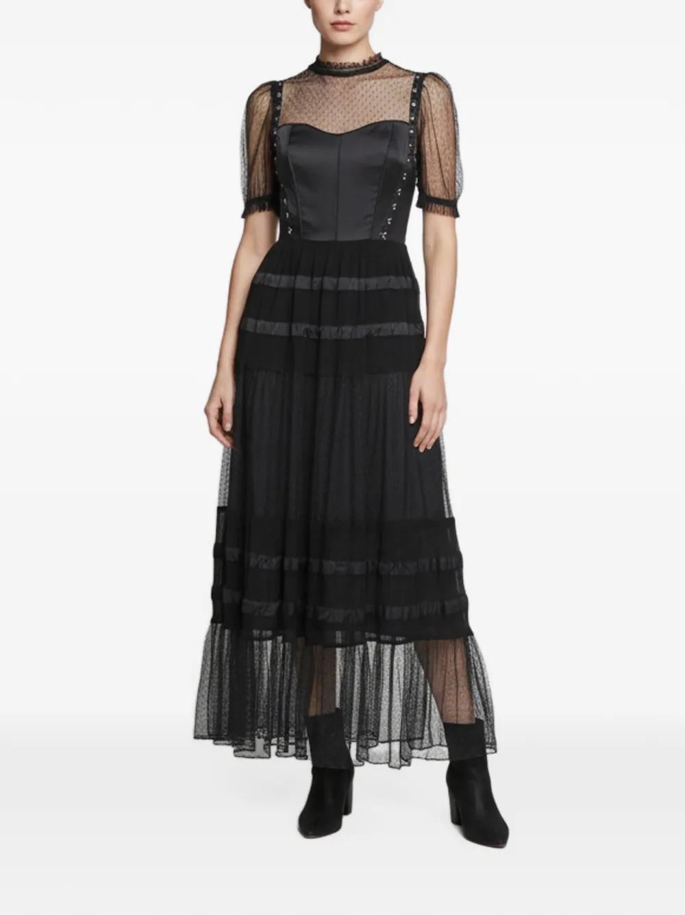 AllSaints Ryla polka-dot dress - Schwarz