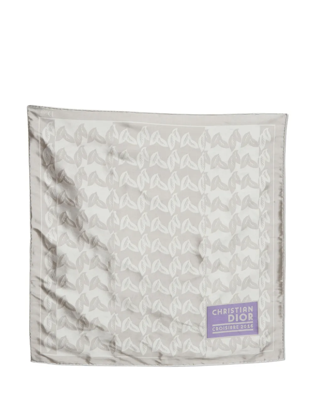 Christian Dior Pre-Owned 2016 Croisière leaf-print scarf - Grigio