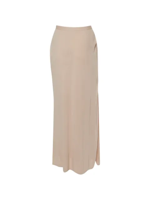 Roberto Cavalli lace-print slit-detail maxi skirt