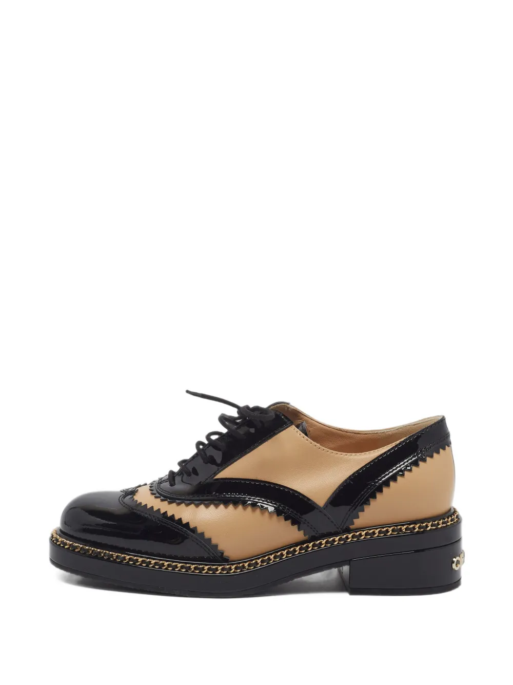 CHANEL Pre-Owned CC-logo wingtip Oxford shoes - Nude