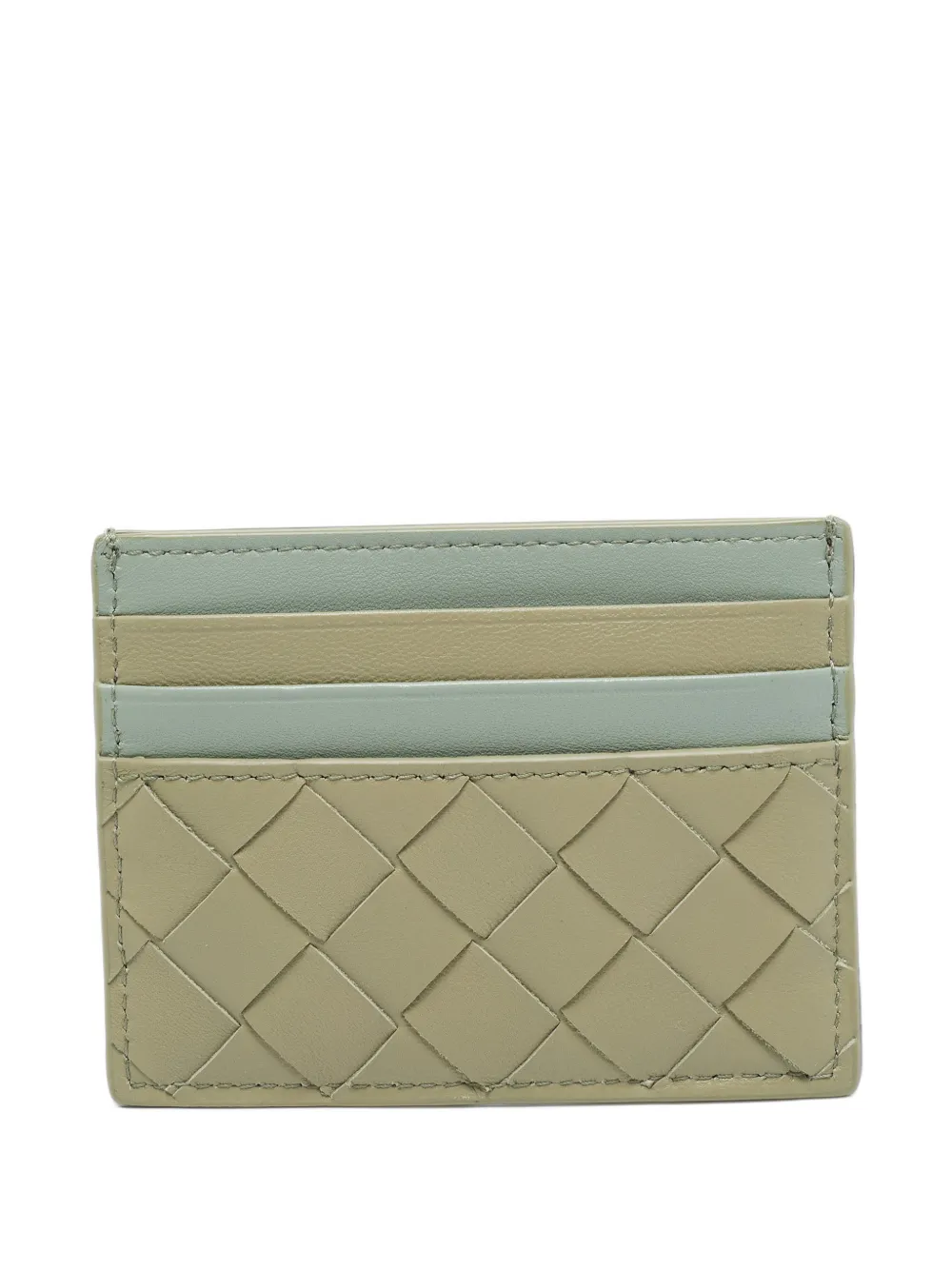 Pre-owned Bottega Veneta Intrecciato Card Holder In Neutrals