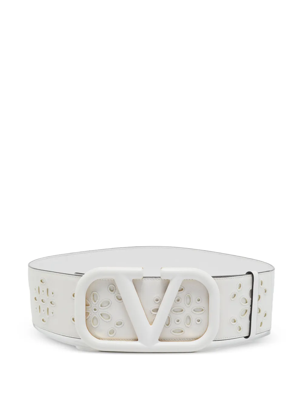 Valentino Garavani Pre-Owned VLogo embroidered belt - Bianco