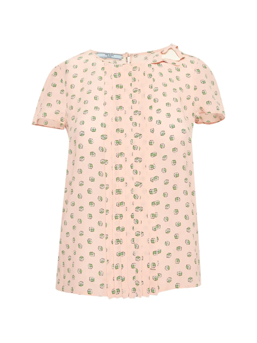 Prada Pre-Owned dice-print pin-tucked blouse - Rosa