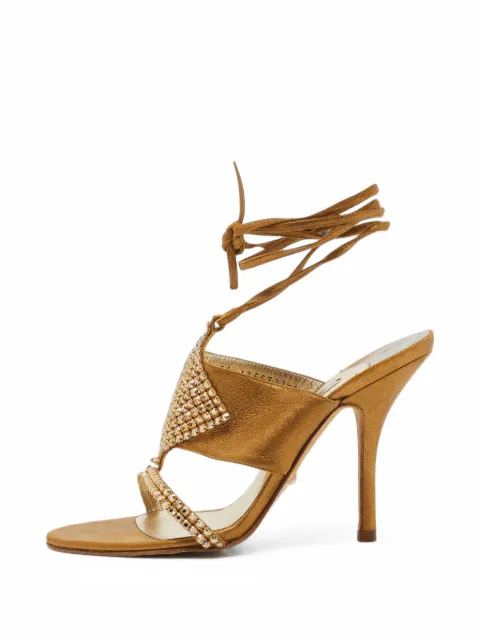 Gina crystal-embellished ankle-tie sandals