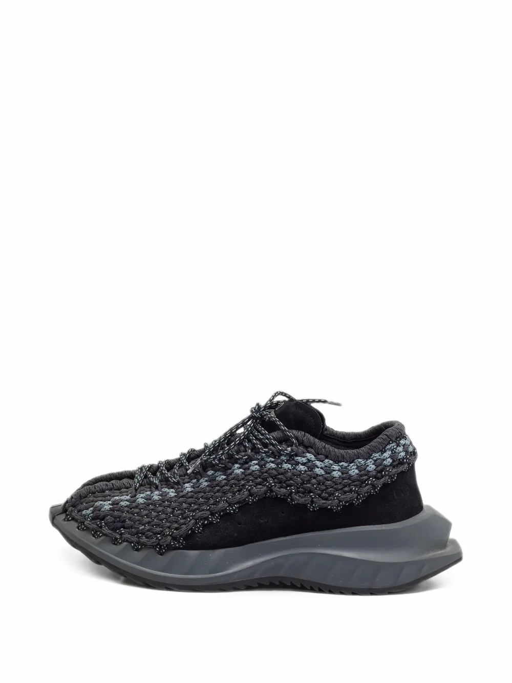 Valentino Garavani Pre-Owned crochet suede sneakers - Nero