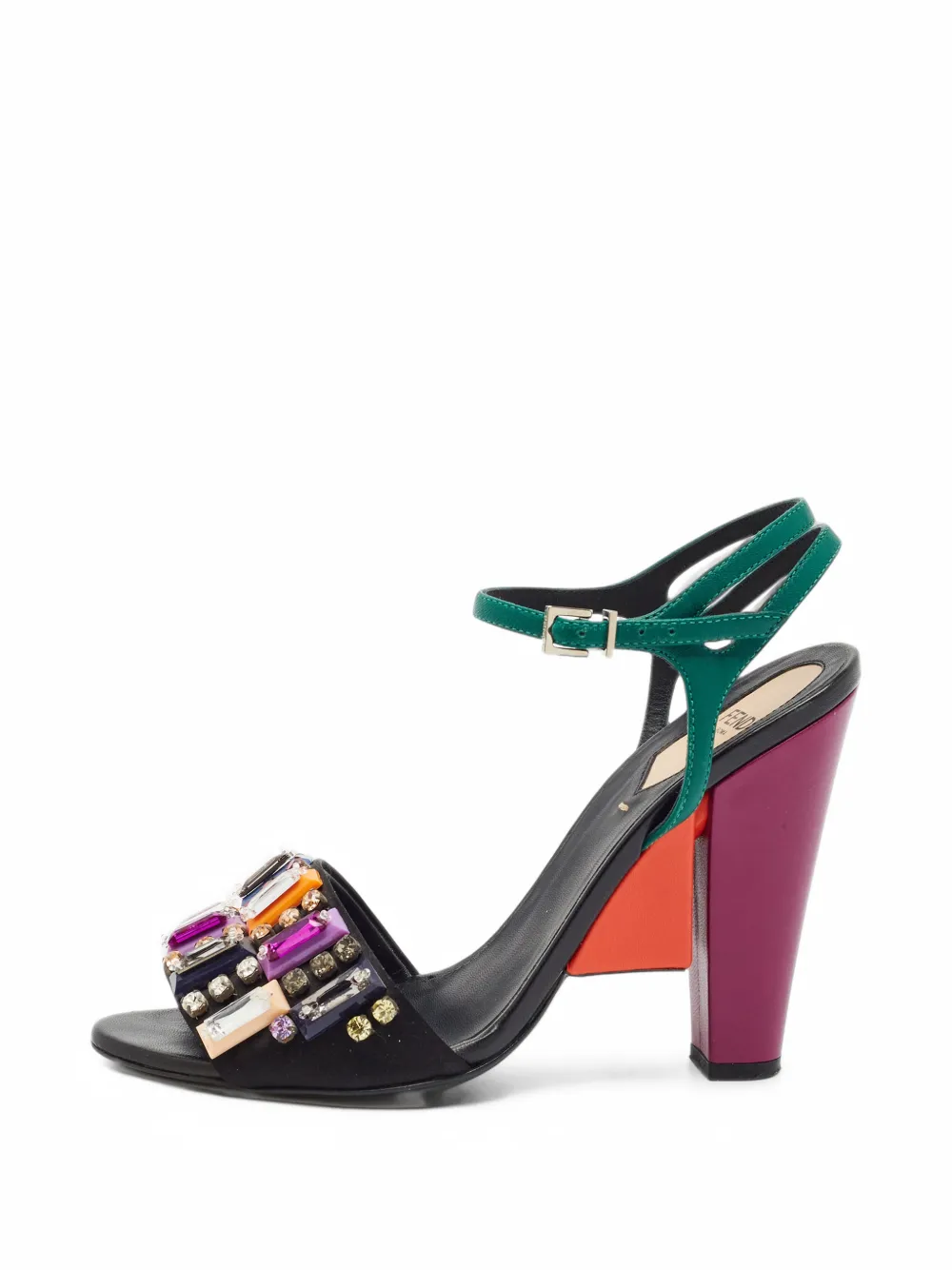 Fendi Pre-Owned Fantasia crystal-embellished sandals - Schwarz