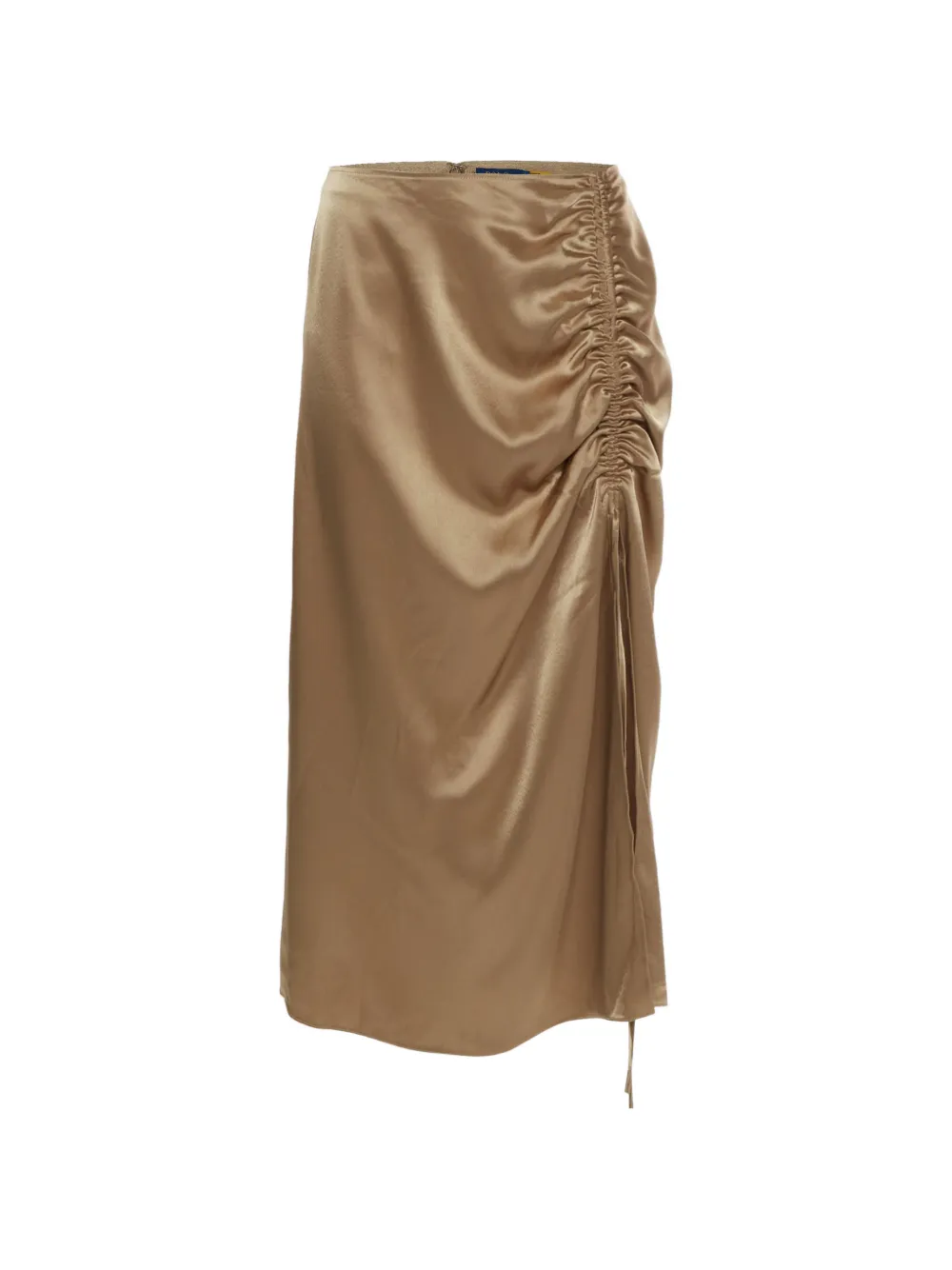 Polo Ralph Lauren Vintage ruched satin midi skirt - Nude