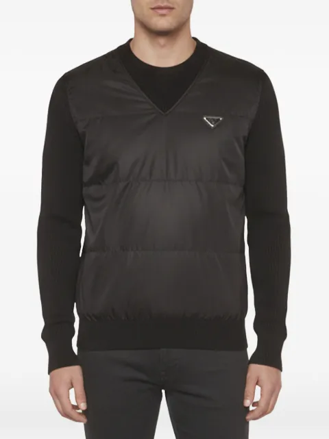 Prada Pre-Owned 2019 quilted logo-plaque sweater