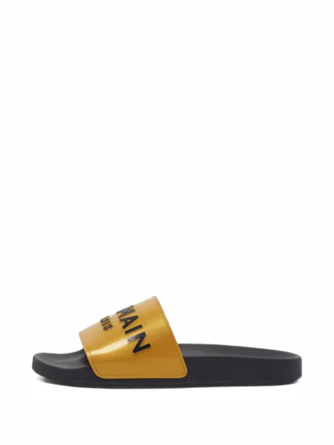 Balmain Pre-Owned logo-print rubber slides