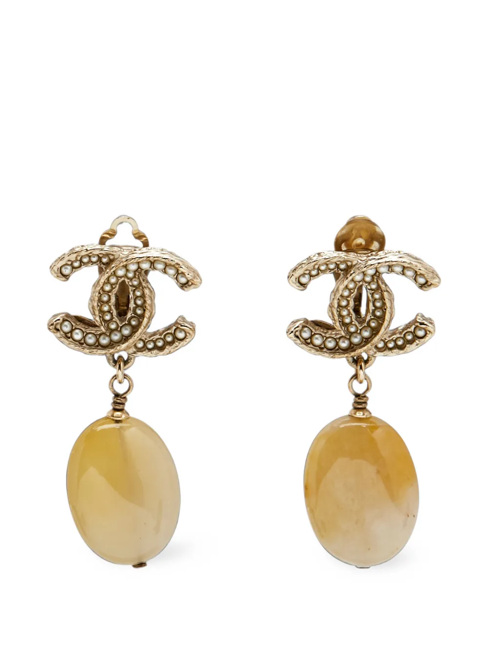 CHANEL Pre-Owned CC faux-pearl earrings - Oro