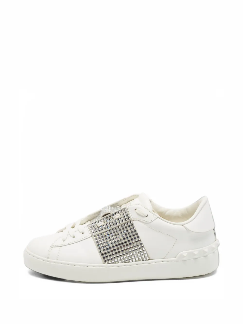 Valentino Garavani Pre-Owned Rockstud crystal-embellished low-top sneakers - Weiß