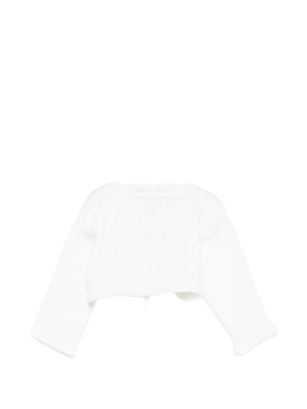 La Stupenderia floral-embroidered tie-fastening cardigan Wit