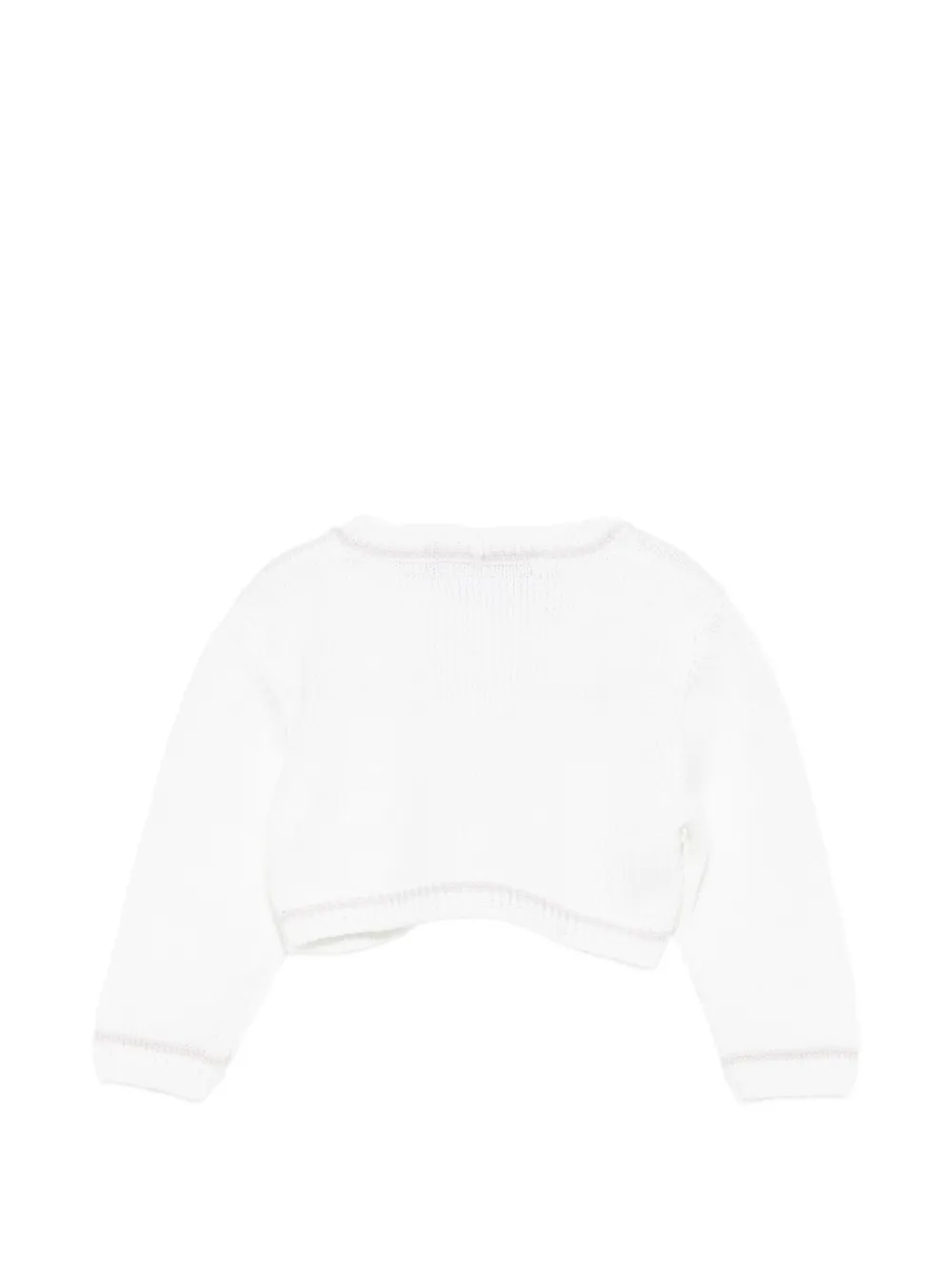 La Stupenderia lurex-trim cropped cardigan Wit