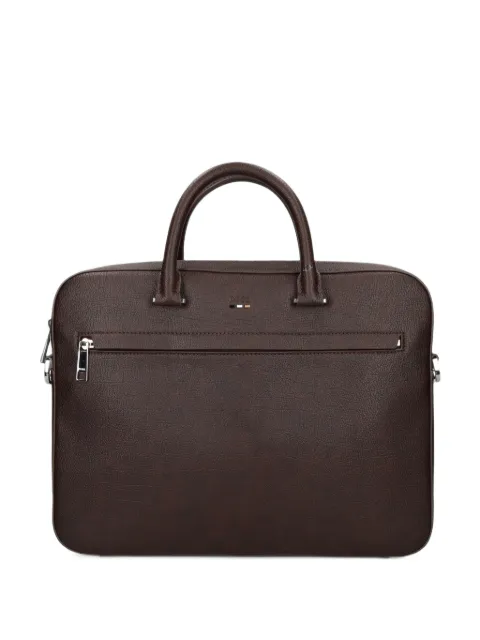 BOSS Ray grain-texture zip-fastening laptop bag