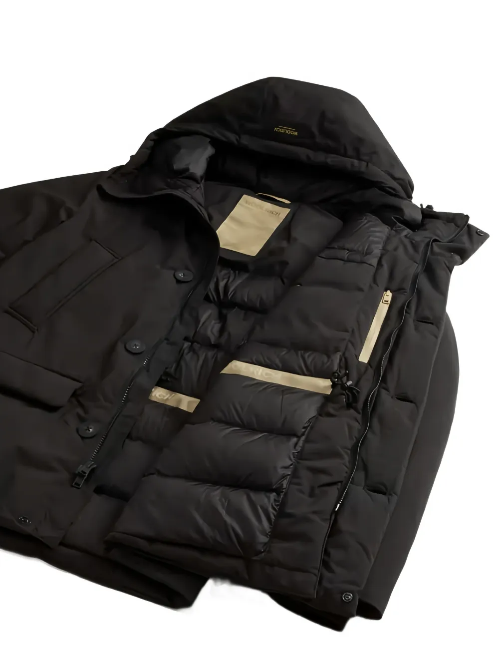 Woolrich Cloud hooded padded jacket Zwart