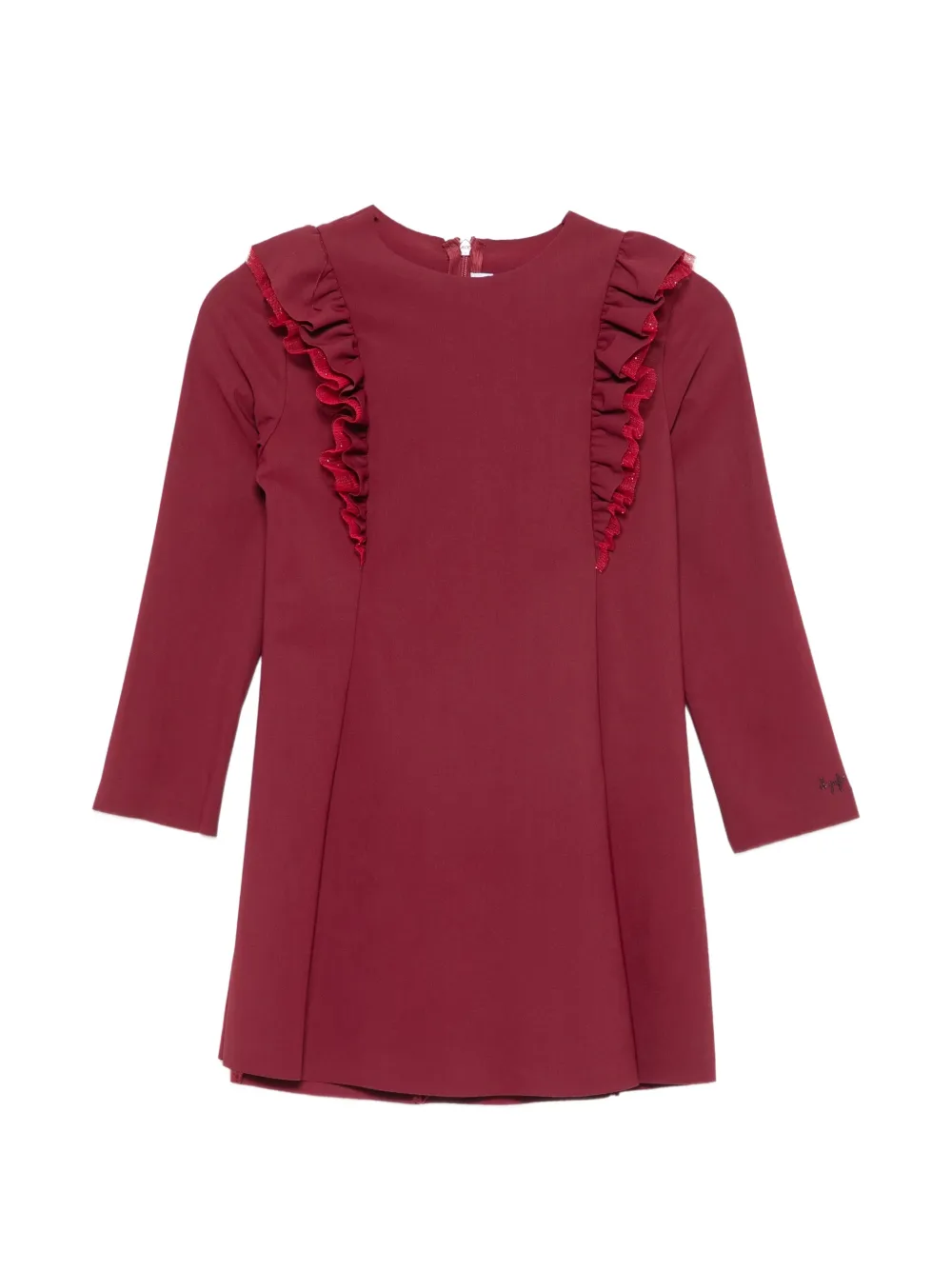 Il Gufo ruffle-trimmed dress Rood