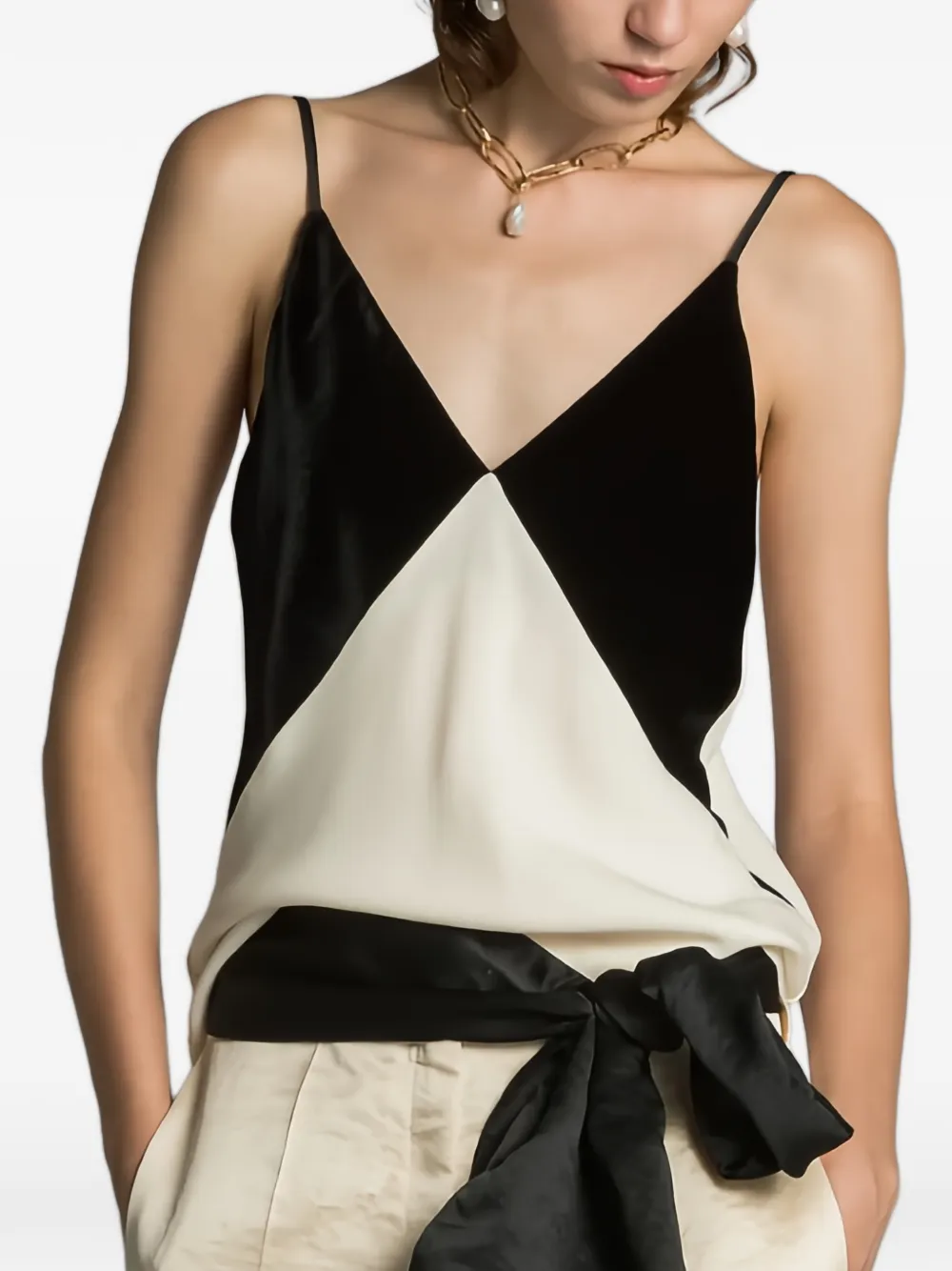 Forte colour-block tank top Zwart