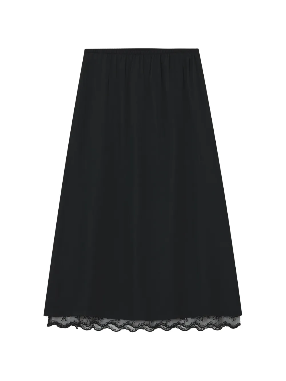Simone Rocha Negligee lace-trim midi skirt Zwart
