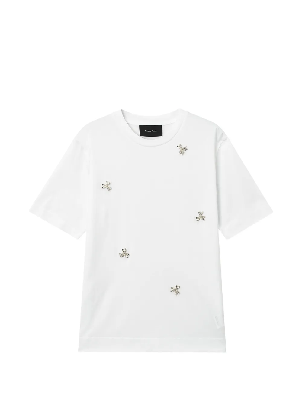 Simone Rocha crystal-embellished faux-pearl T-shirt Wit