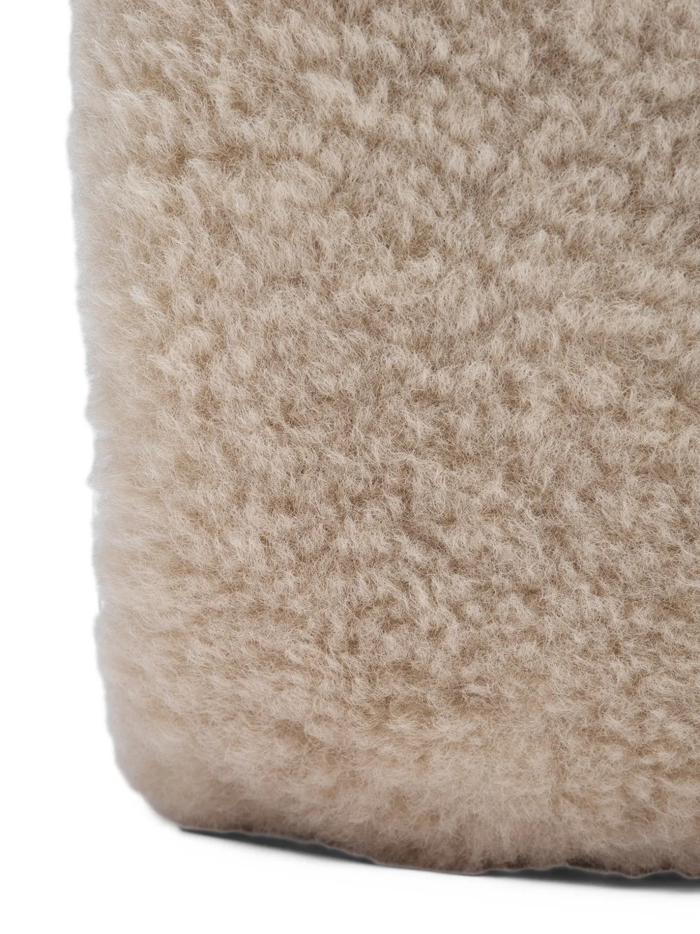 Simone Rocha mini crystal-embellished faux-shearling tote bag Beige