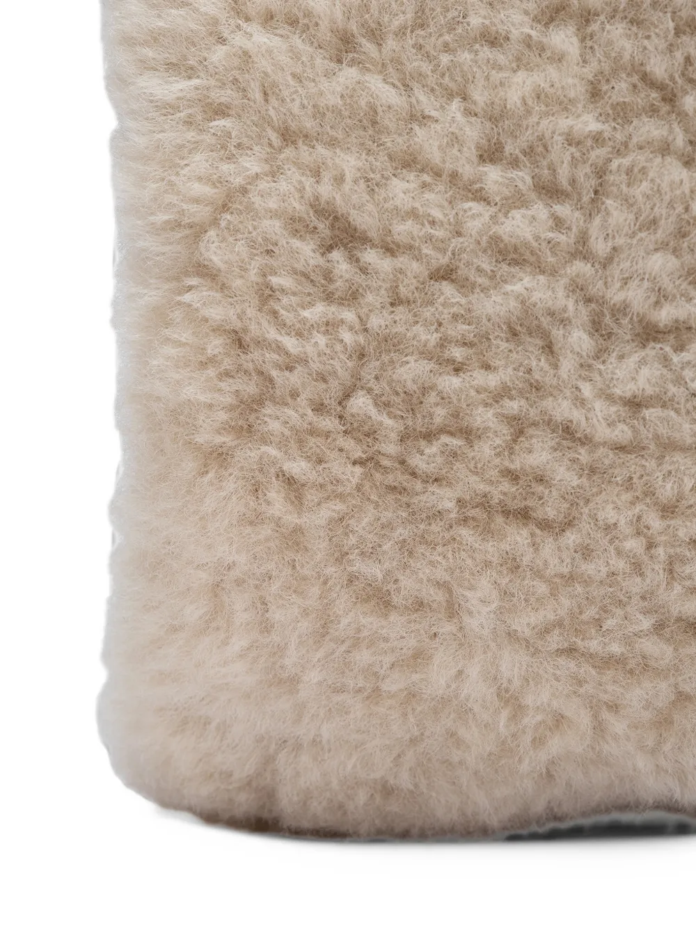 Simone Rocha mini crystal-embellished faux-shearling tote bag Beige