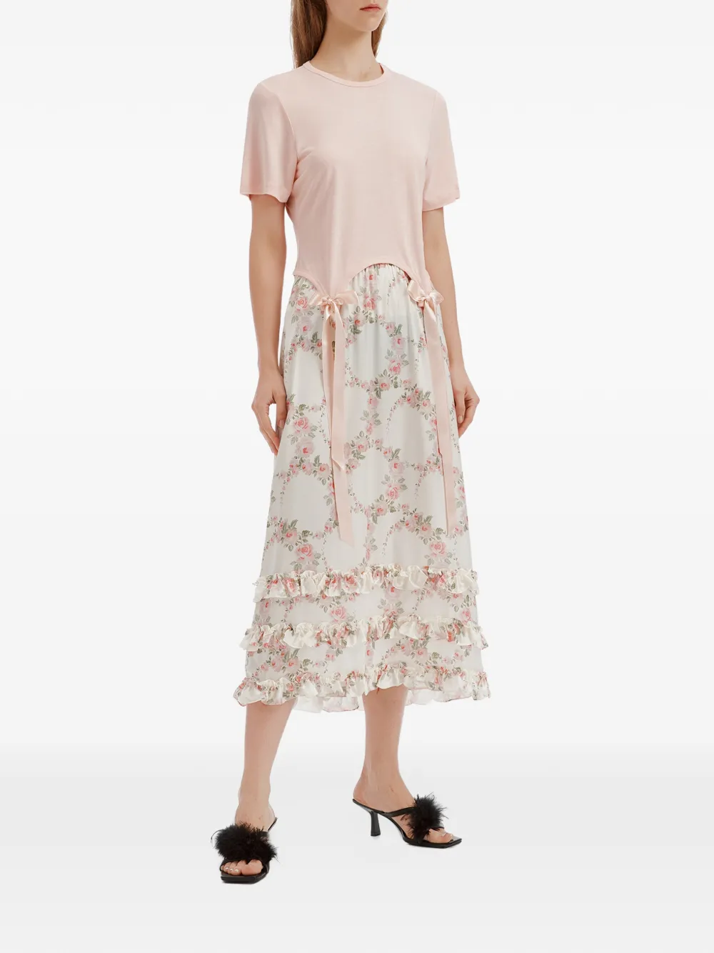 Simone Rocha Easy bow-detail T-shirt Roze