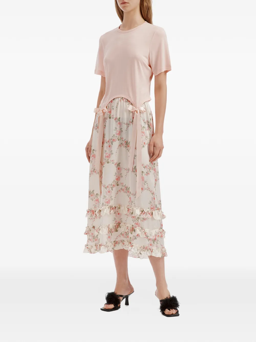 Simone Rocha Easy bow-detail T-shirt Roze