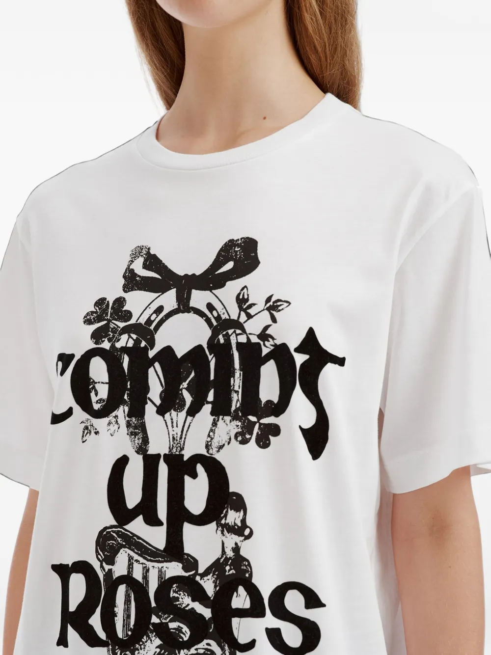 Simone Rocha Coming Up Roses graphic-print T-shirt Wit