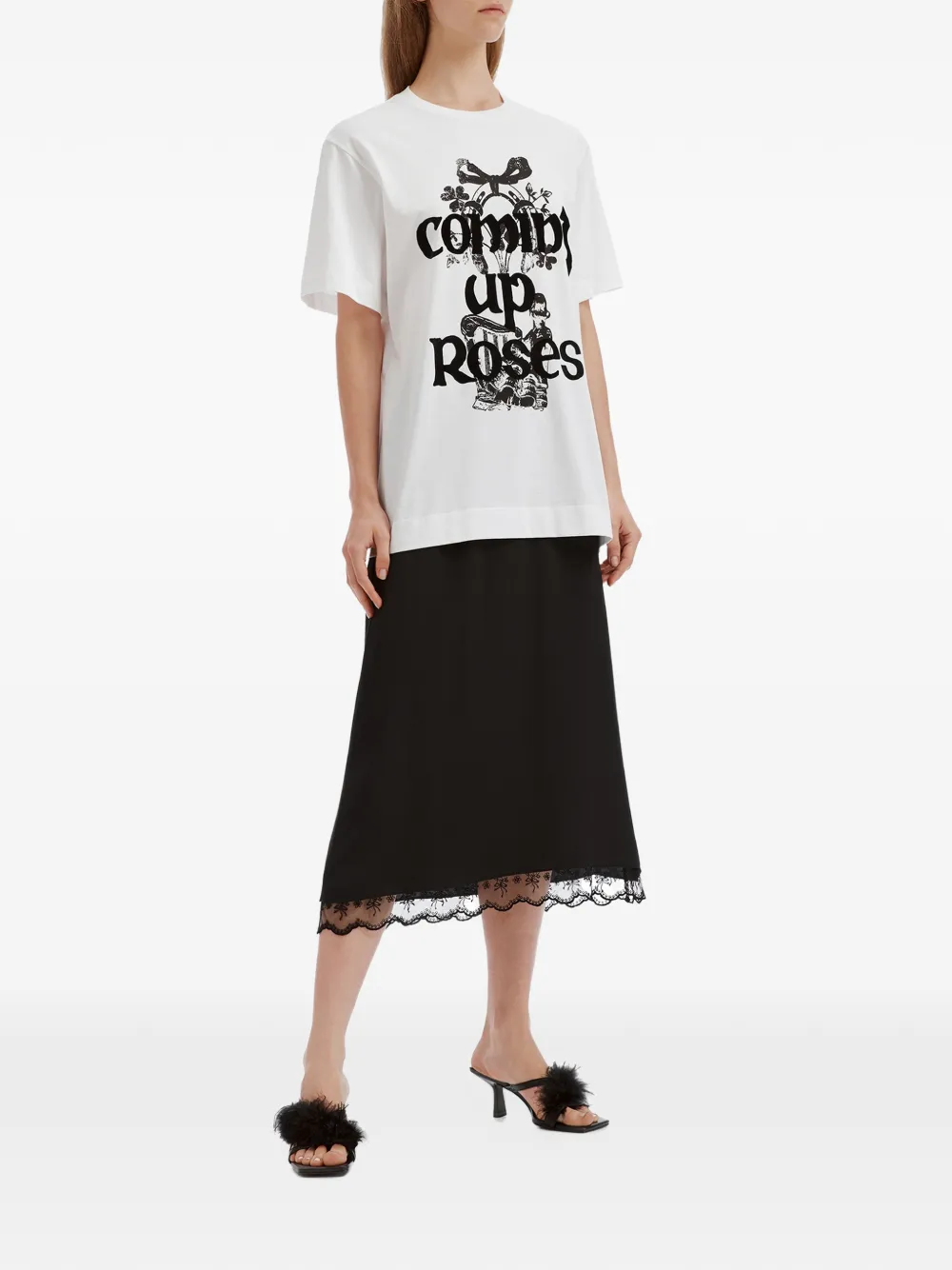 Simone Rocha Coming Up Roses graphic-print T-shirt Wit