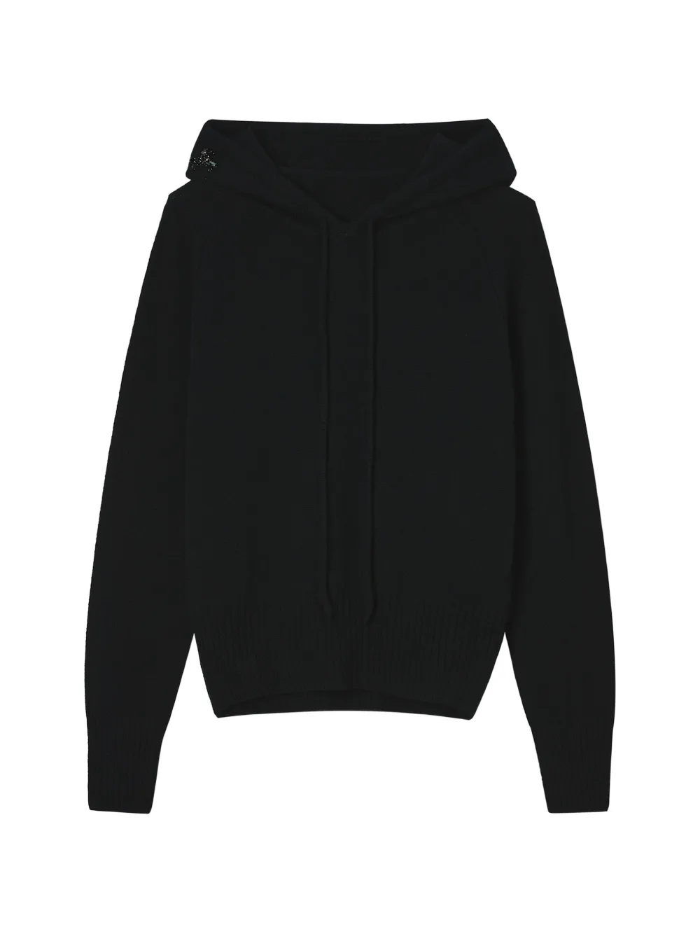 Simone Rocha bead-embellished cashmere hoodie - Schwarz