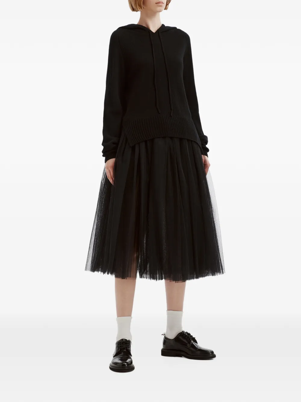 Simone Rocha bead-embellished cashmere hoodie Zwart