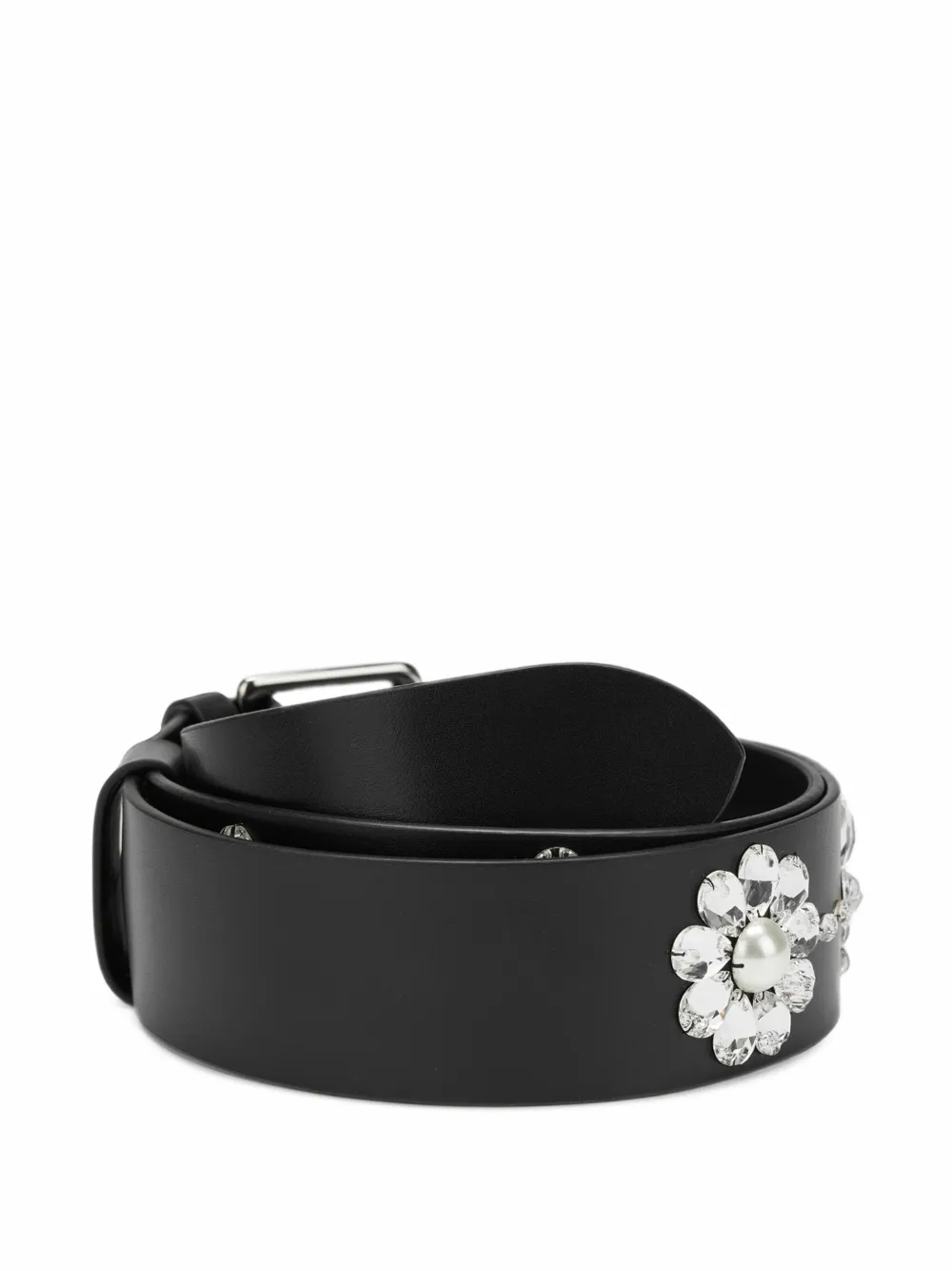 Simone Rocha crystal-embellished leather belt Zwart