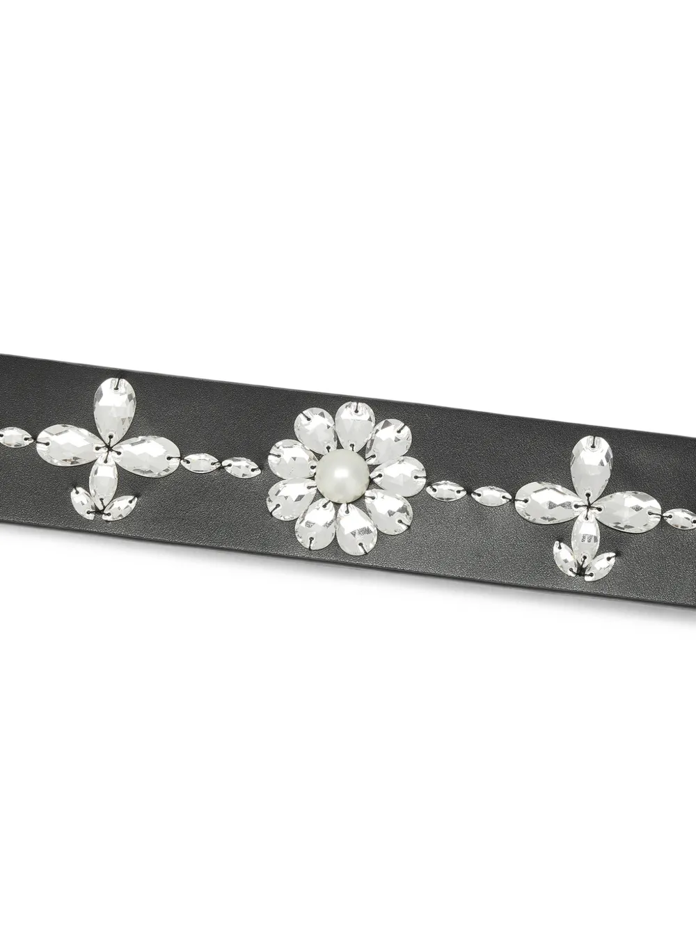 Simone Rocha crystal-embellished leather belt Zwart