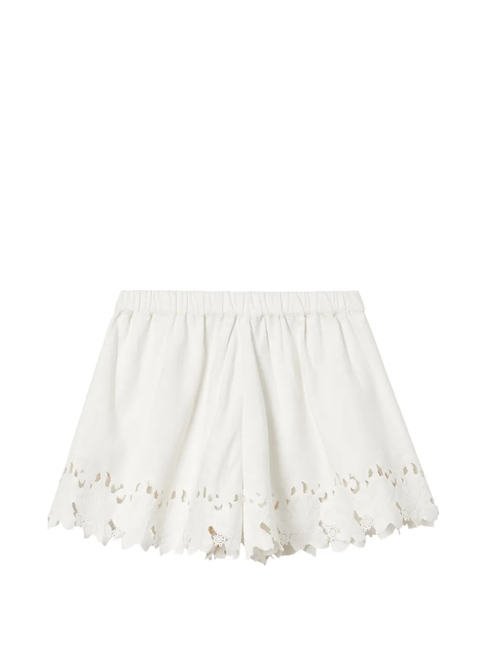 Sea broderie-anglaise scallop-edge shorts Wit