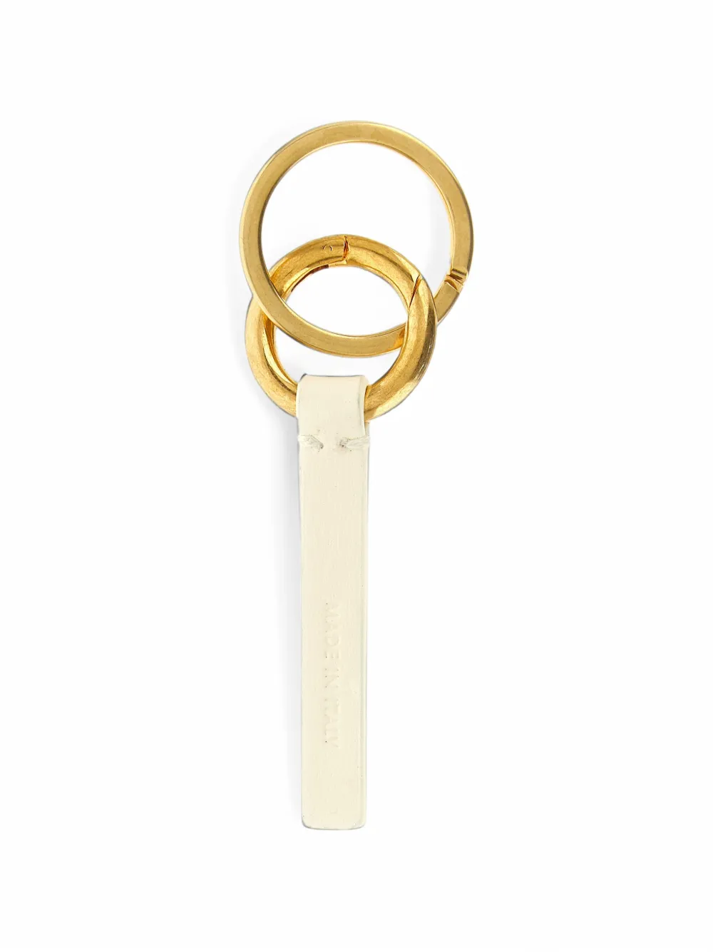 Jil Sander logo-stamp leather keyring Wit