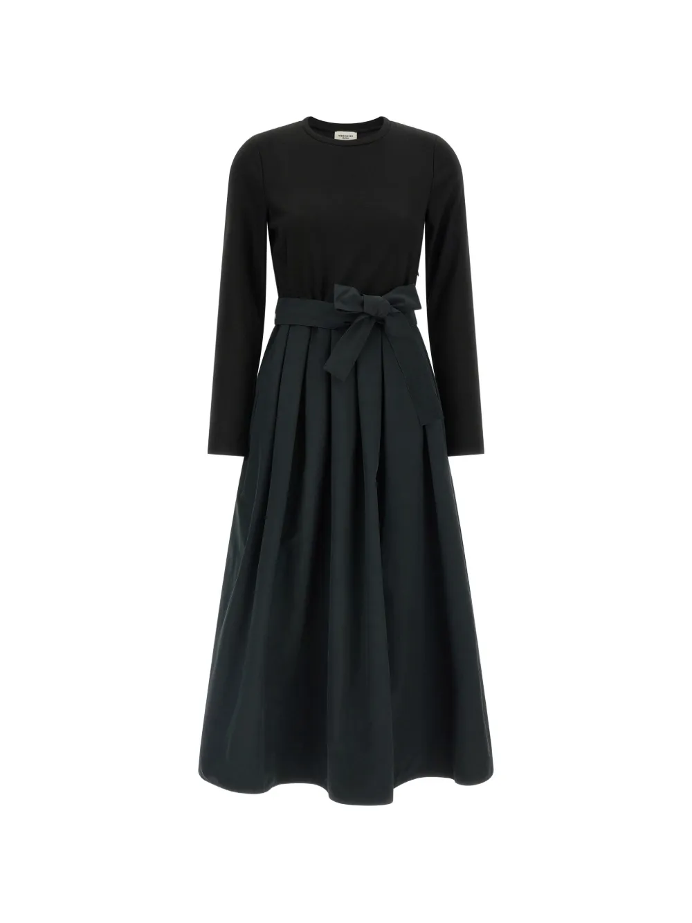 Weekend Max Mara Jacquard jersey and taffeta dress - black - Nero