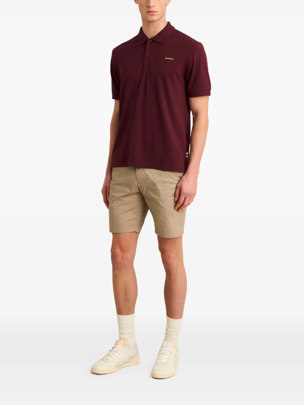 Pringle of Scotland logo-print piqué polo shirt Rood