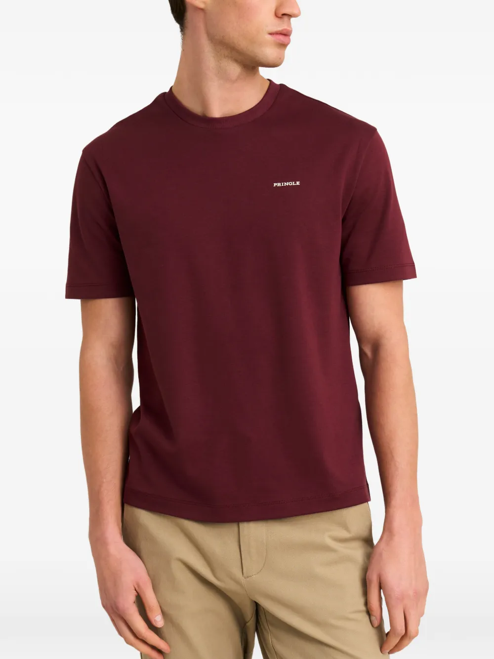 Pringle of Scotland logo-rubberised cotton T-shirt Rood