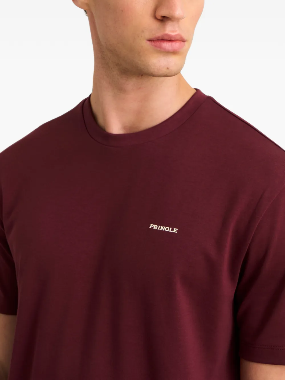 Pringle of Scotland logo-rubberised cotton T-shirt Rood