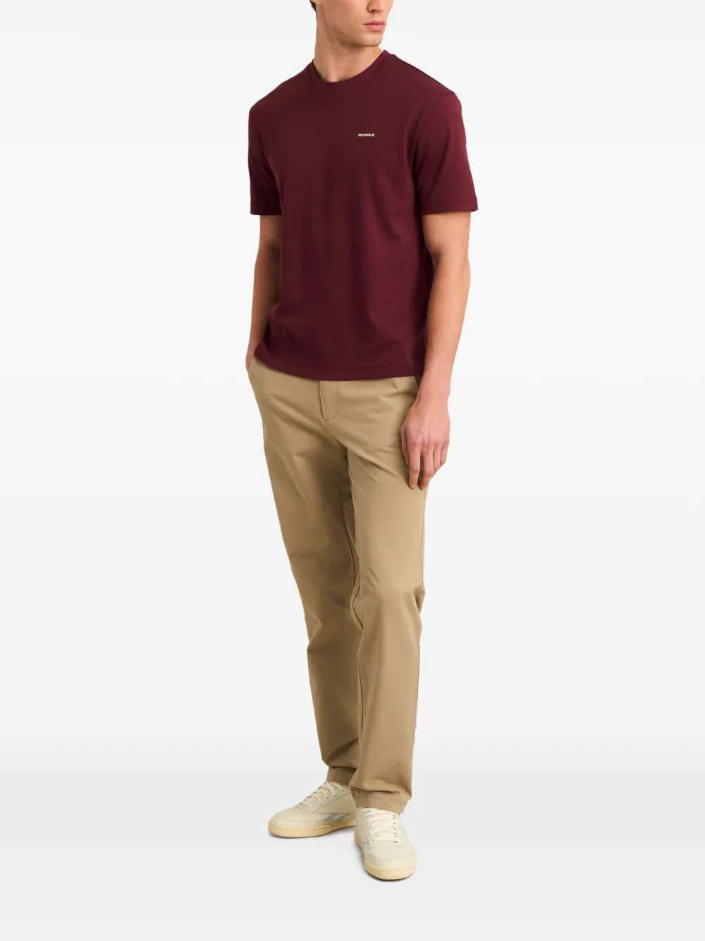 Pringle of Scotland logo-rubberised cotton T-shirt Rood
