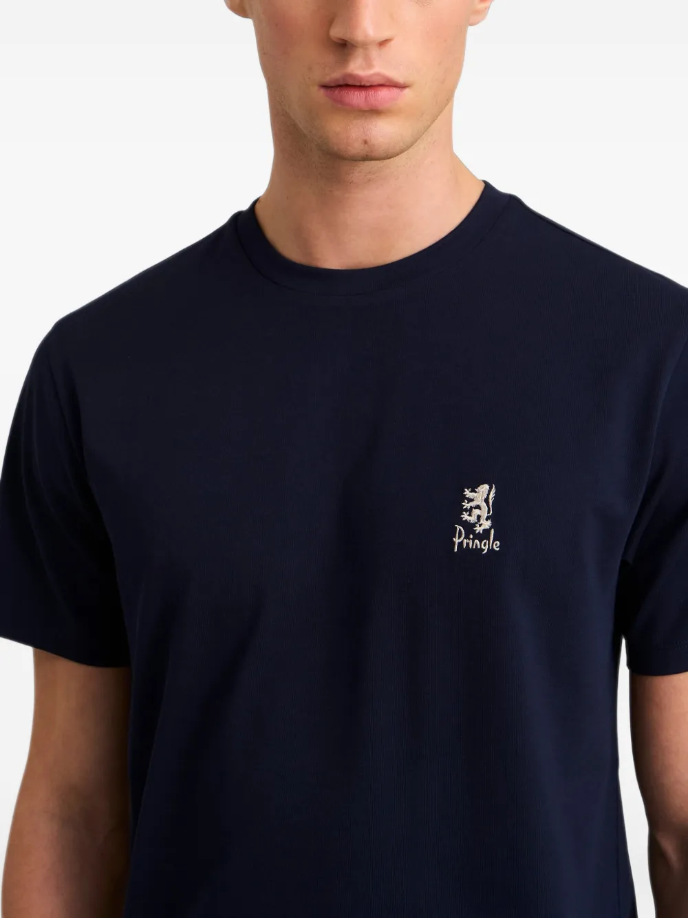 Pringle of Scotland embroidered-logo T-shirt Blauw