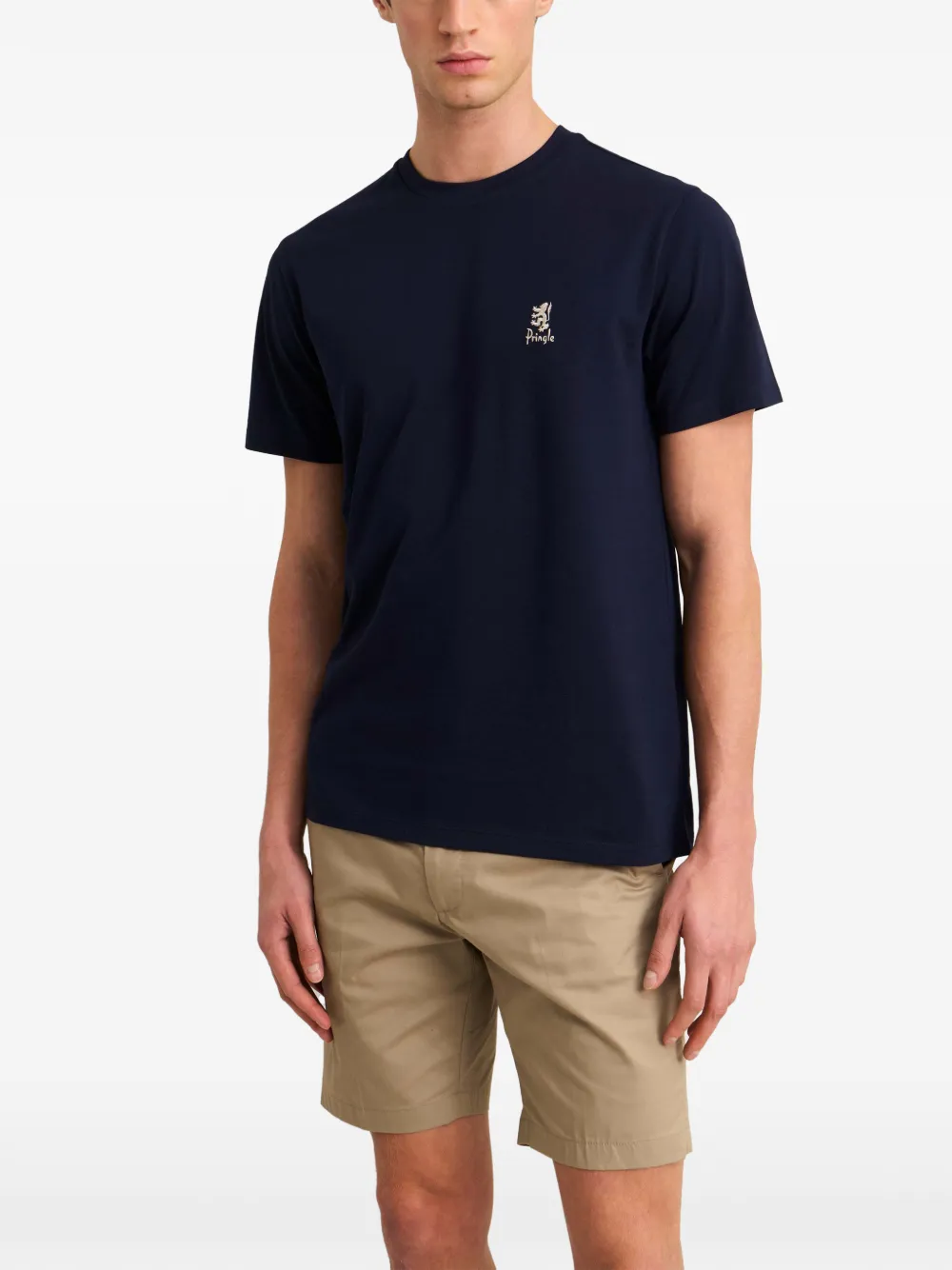 Pringle of Scotland embroidered-logo T-shirt Blauw