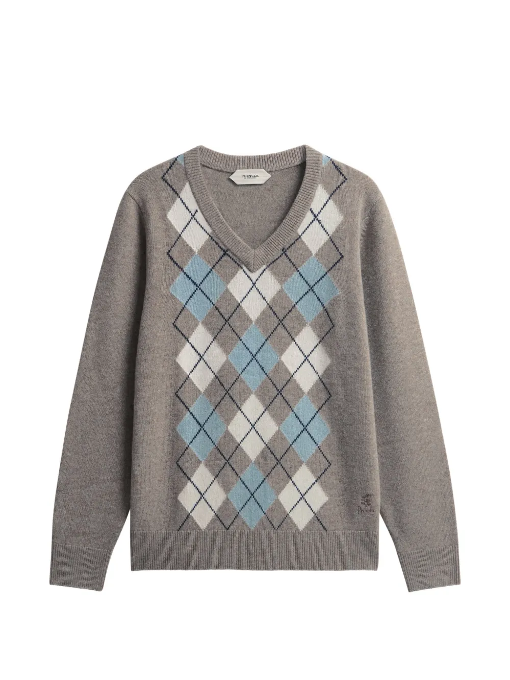 Pringle of Scotland Argyle-pattern V-neck sweater - Braun