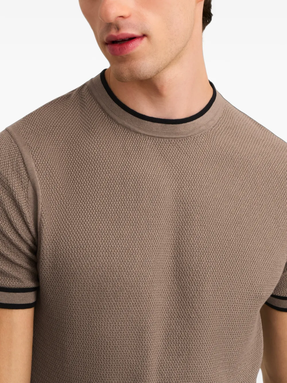 Pringle of Scotland diamond-stitch T-shirt Bruin