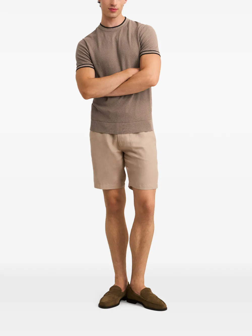 Pringle of Scotland diamond-stitch T-shirt Bruin