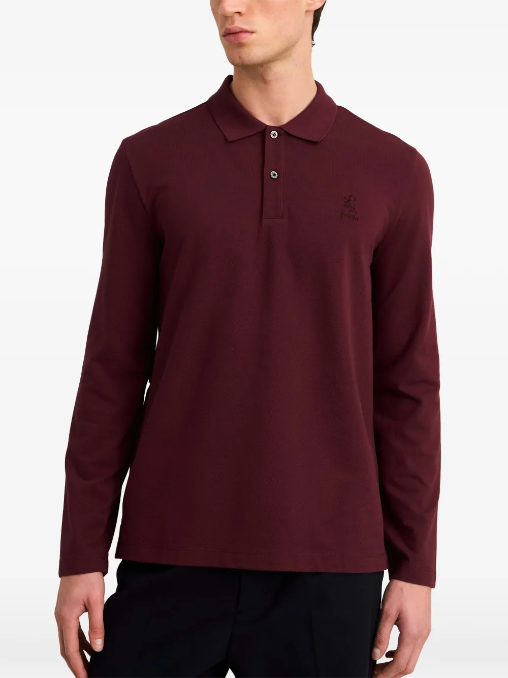 Pringle of Scotland long-sleeve pique polo shirt Rood