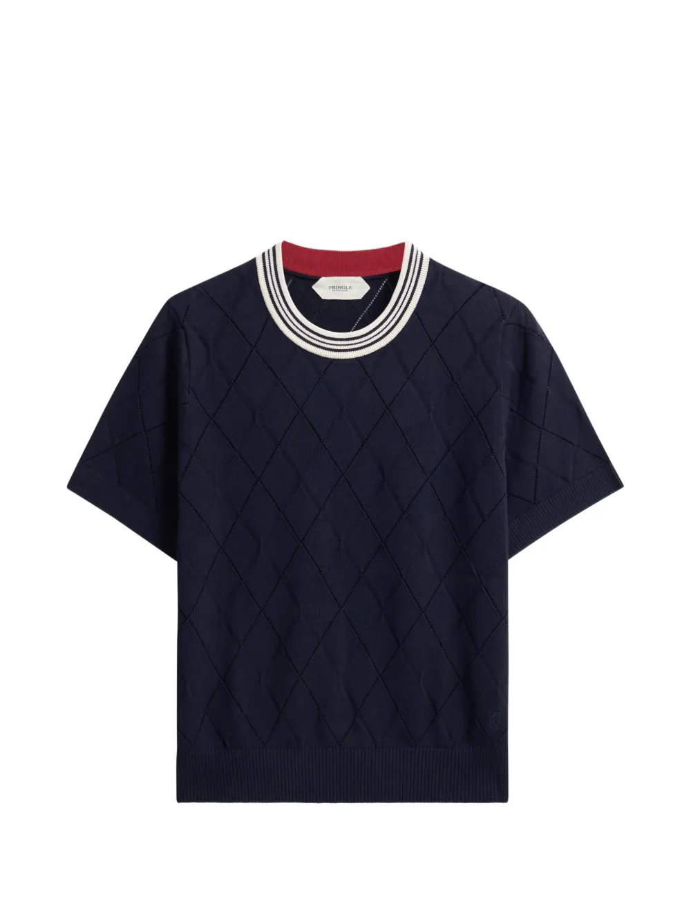 Pringle of Scotland Argyle-textured T-shirt - Bleu
