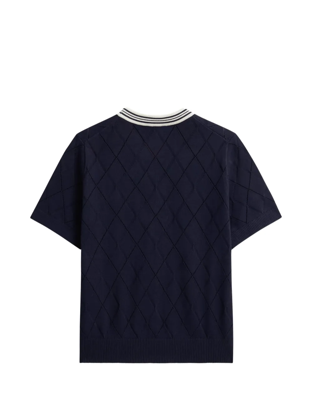 Pringle of Scotland T-shirt met argyle-textuur Blauw