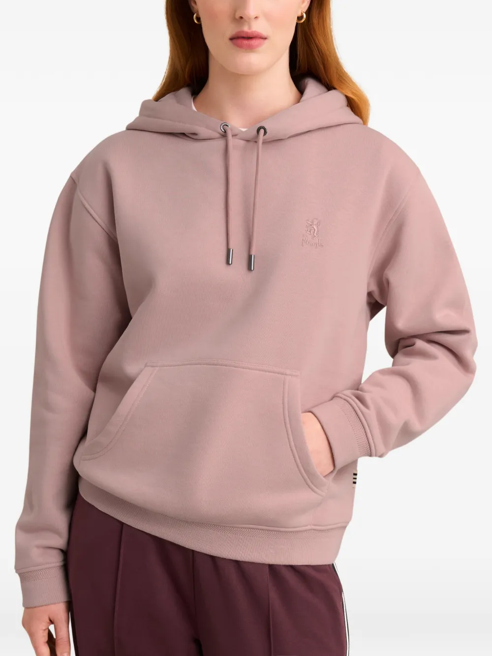 Pringle of Scotland logo-embroidered hoodie Roze